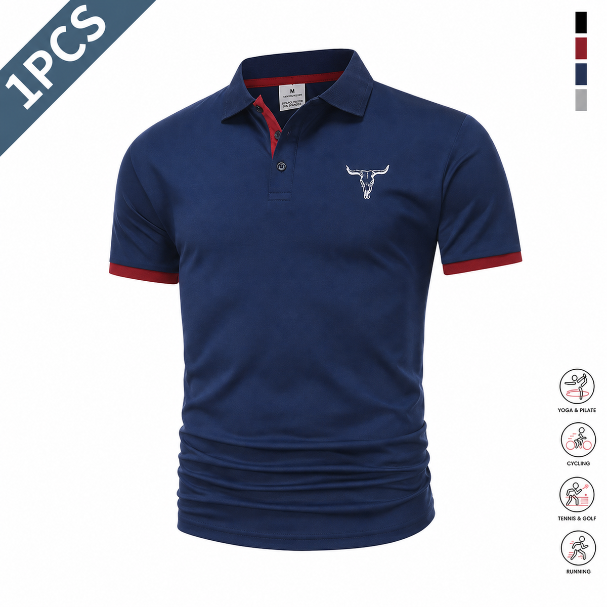 Men's Quick Dry Polo Shirt Set with Sporty Casual Style for Golf and Travel