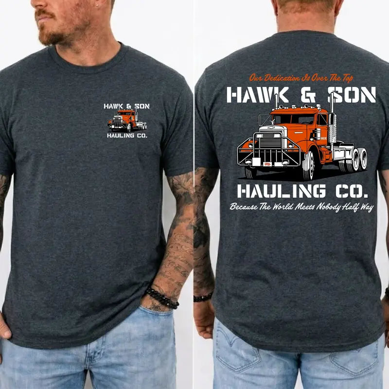 Vintage Hauling Company Truck Driver Graphic T-Shirt for Hardworking Men