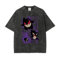Shadow Realm Style: Gengar "Glitch" Evolution Washed Streetwear Tee