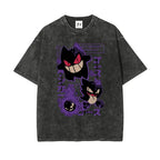 Shadow Realm Style: Gengar "Glitch" Evolution Washed Streetwear Tee