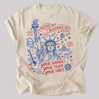 Pledge Allegiance To Your Vibes Patriotic Graphic T-Shirt for Women