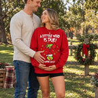 Funny Christmas Pregnancy Announcement Sweatshirt for Moms-To-Be Due May 2027 Reveal