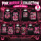 October Awareness Ribbon Horror Hoodie for Spooky Season Support and Fall Outfits