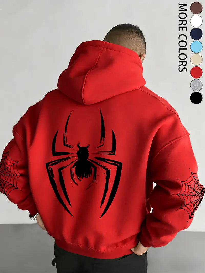 Vintage Spider Graphic Hoodie for Streetwear Fans and Casual Everyday Fashion Style