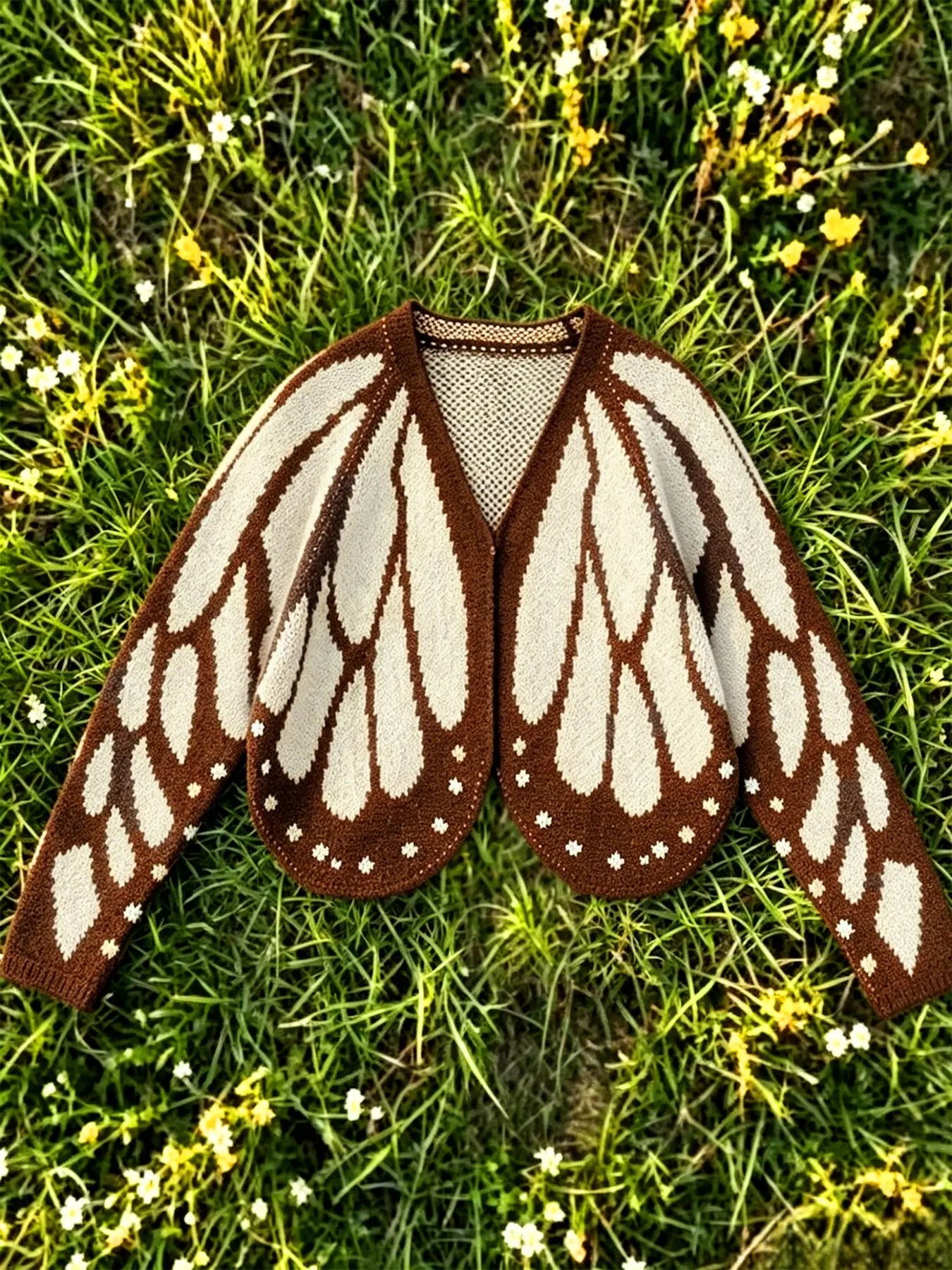 Monarch Butterfly Wings Knit Cardigan for Vacation and Festival Outfits