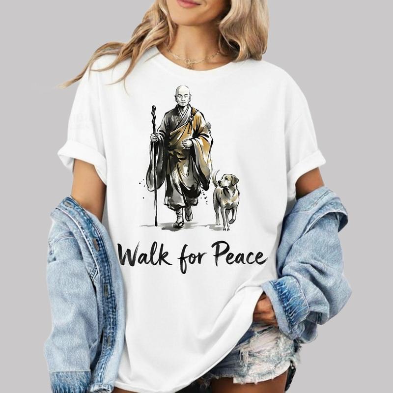 Peaceful Strolls, Seeking Serenity: Simple Zen-inspired Art T-shirt