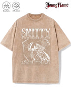 Vintage Skeleton Number One Graphic Tee for Grunge Y2K Streetwear Outfits