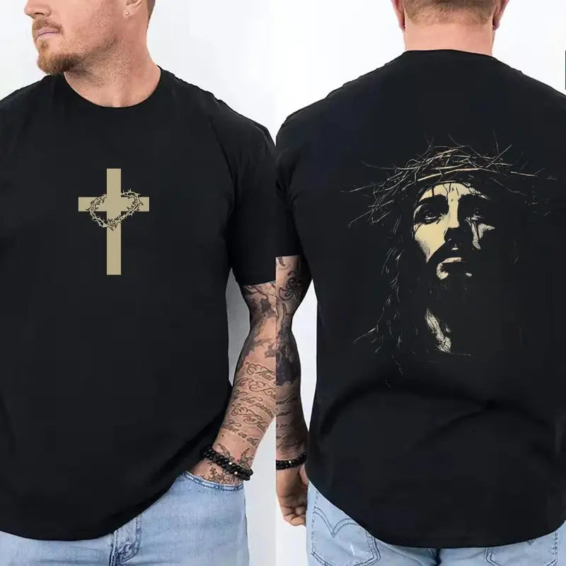 Christian Jesus Crown Graphic Tee for Faith Inspired Streetwear and Easter Outfits