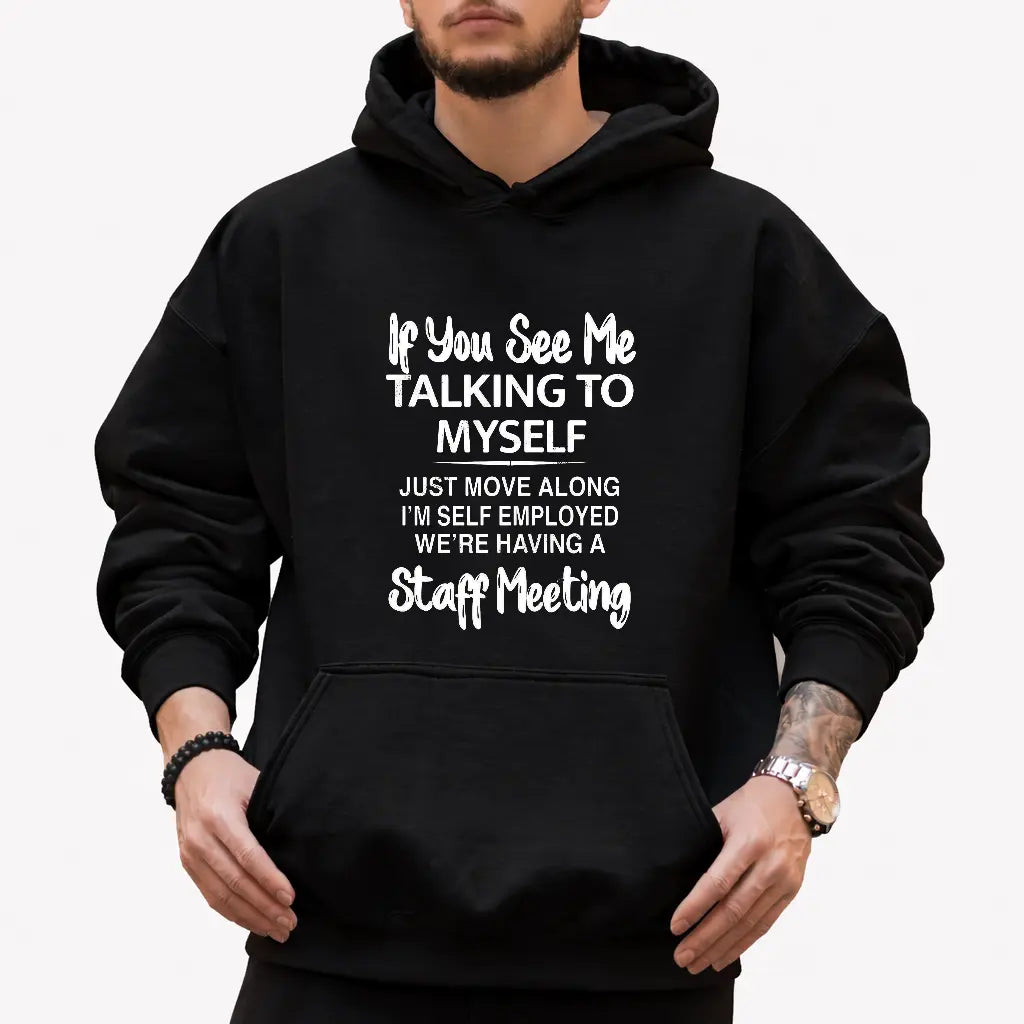 "I'm Having a Staff Meeting" Funny Self-Employed Graphic Tee for Men