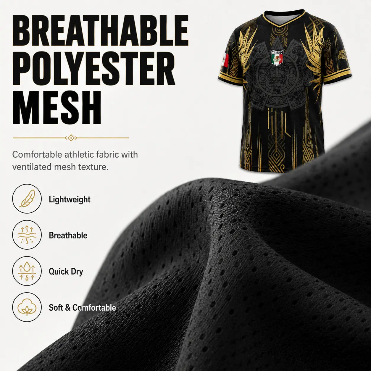 Aztec Heritage Mexico Soccer Jersey for Fans, Game Day & World Cup