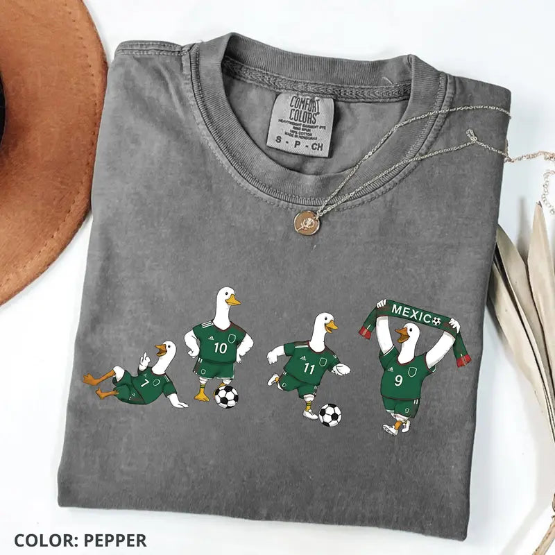 Funny Mexico Soccer Goose Graphic T-Shirt for Game Day Fans