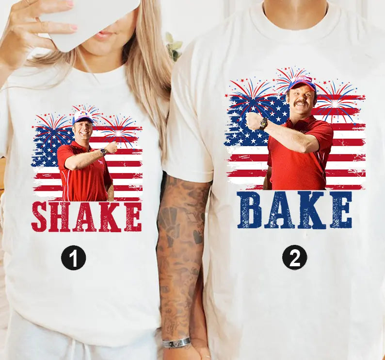 Funny Patriotic Matching Couple T-Shirts for Fourth of July Parties