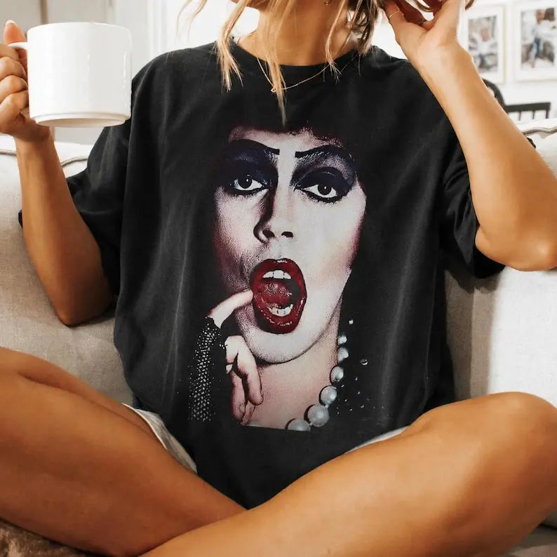 Vintage Horror Movie Portrait Graphic Tee for Halloween Cult Classic Fans