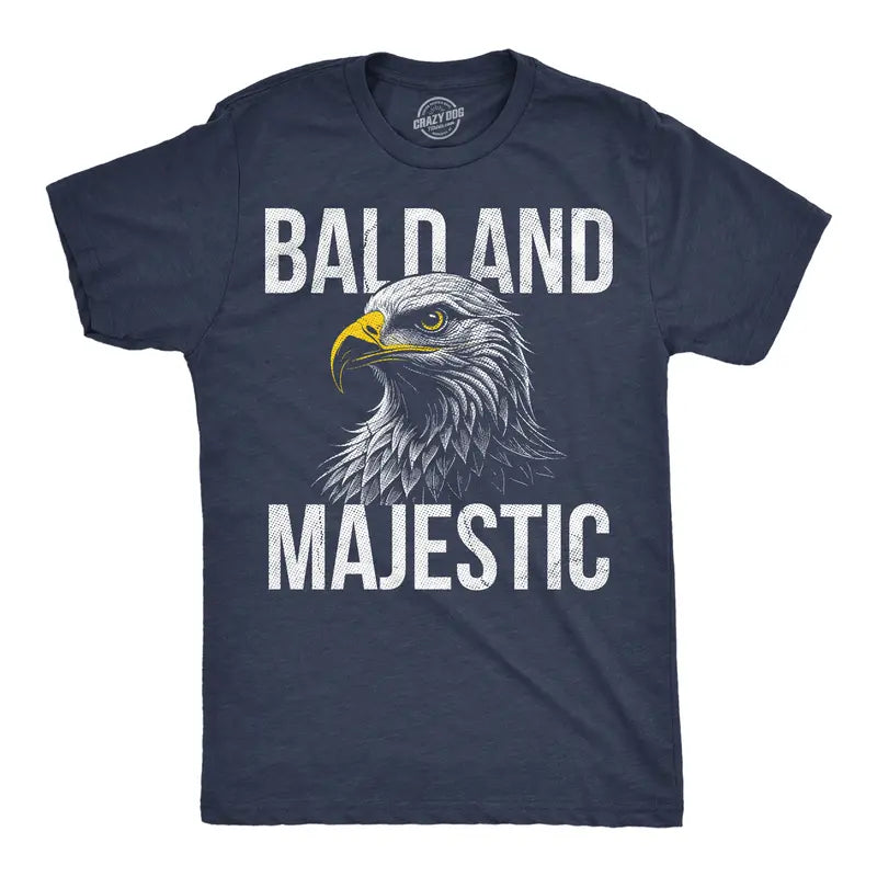 Bald And Majestic Funny Eagle Graphic T-Shirt for Men