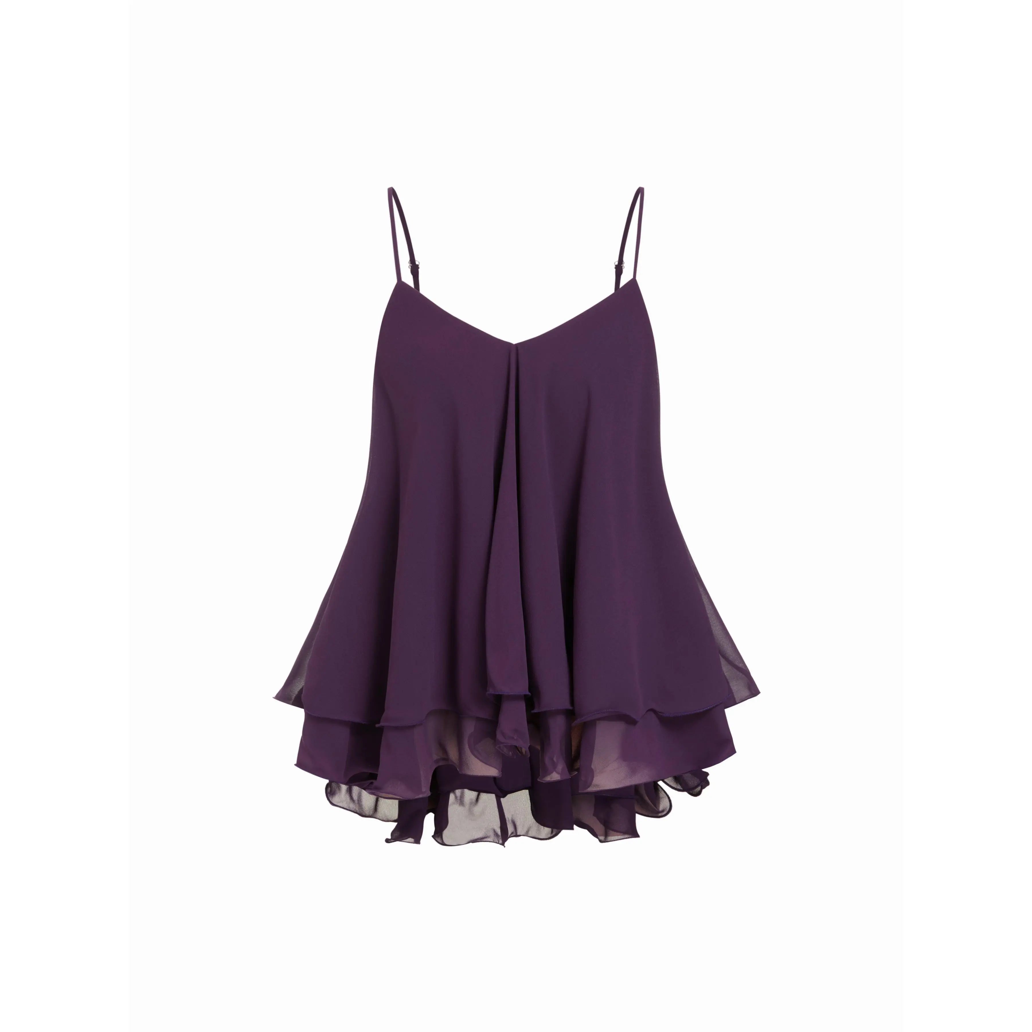 Layered Ruffle Cami Top for Women with Elegant Summer Vacation Style