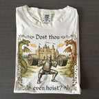 "Dost Thou Even Hoist?" Funny Medieval Knight Retro Gym Shirt