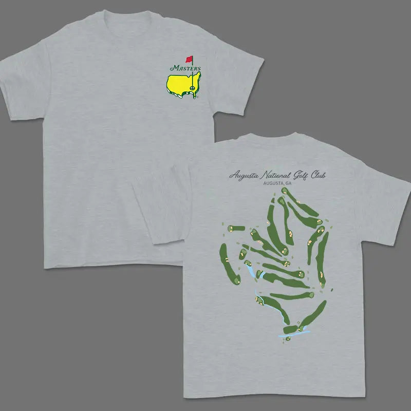 Masters Legend Augusta National Course Map Tee - A Tribute to Golf Heritage
