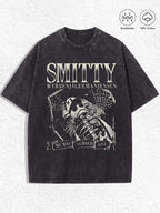 Vintage Skeleton Number One Graphic Tee for Grunge Y2K Streetwear Outfits