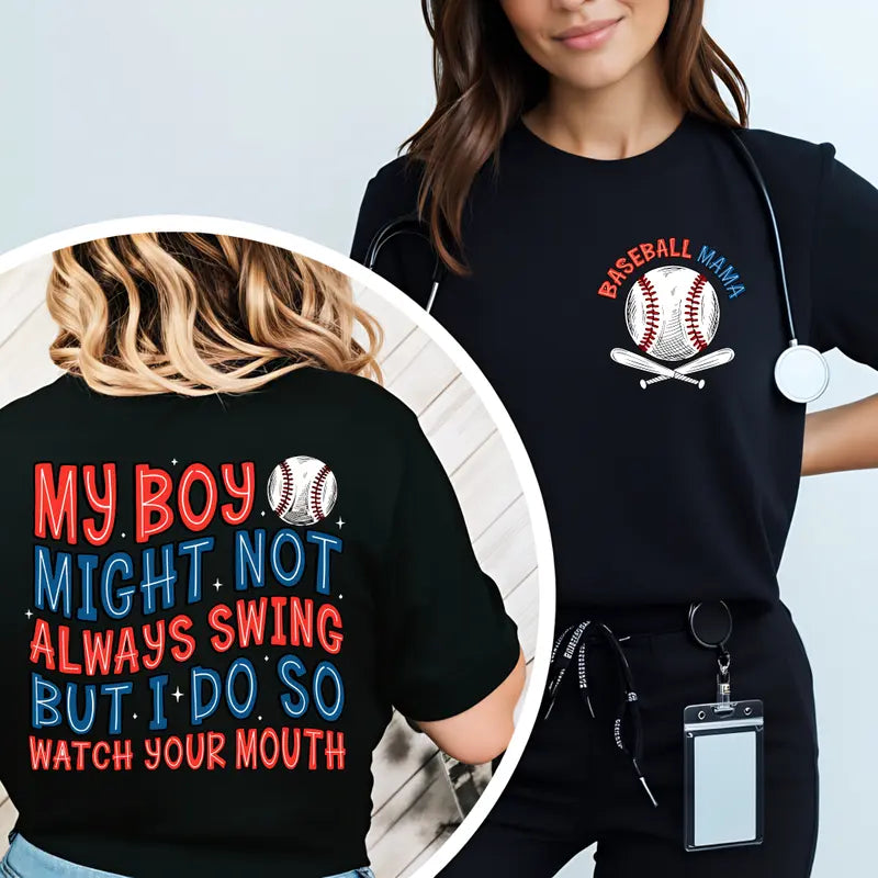 The Sassy "Watch Your Mouth" Baseball Mama Game Day Graphic Tee