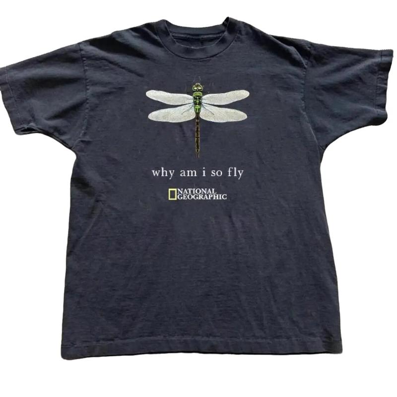 National Geographic  with dragonfly graphic baby tee