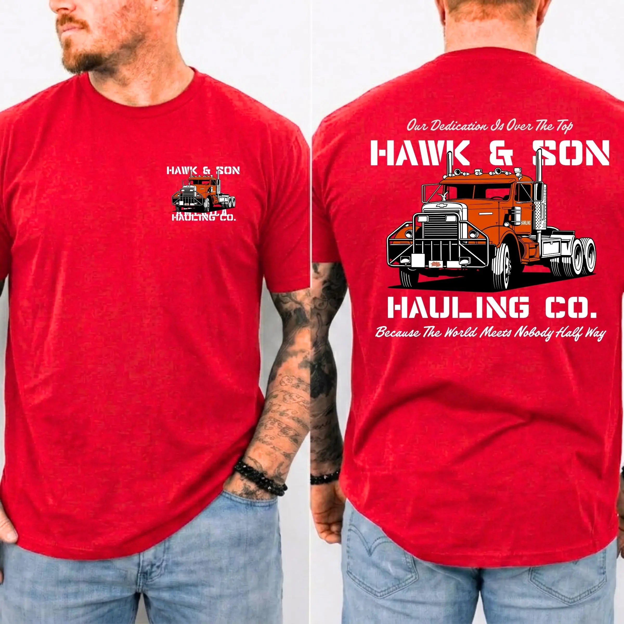 Vintage Hauling Company Truck Driver Graphic T-Shirt for Hardworking Men