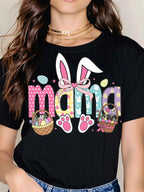 "Easter Bunny Mama" Colorful Spring Graphic Tee - Whimsical Festive Holiday Mom Shirt