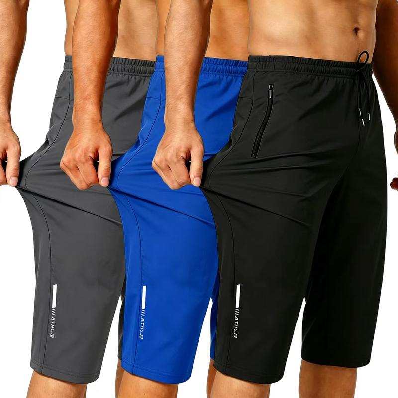 Men’s High Stretch Summer Capri Shorts for Running Workout and Casual Wear