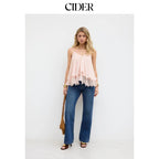 Layered Ruffle Cami Top for Women with Elegant Summer Vacation Style