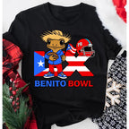 Benito Bowl Bunny Shirt – Funny Holiday Print + Football Touch Down. Perfect Gift for Family/BF/GF