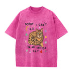 Vintage Cat Graphic T-Shirt with Cozy Introvert Quote for Casual Everyday Streetwear