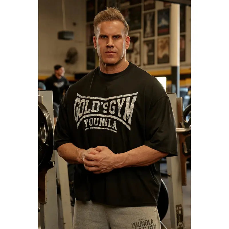 Vintage Gym Inspired Oversized Graphic T-Shirt for Strength Training Streetwear Style
