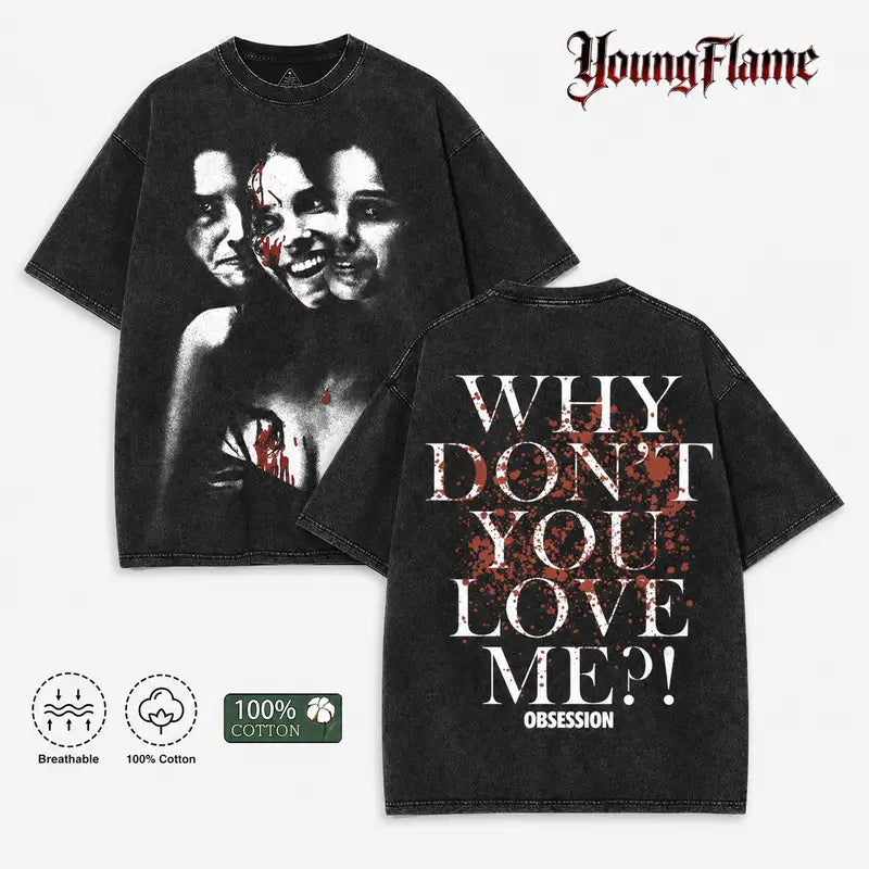 Vintage Psychological Horror Graphic Tee for Dark Streetwear and Summer Outfits