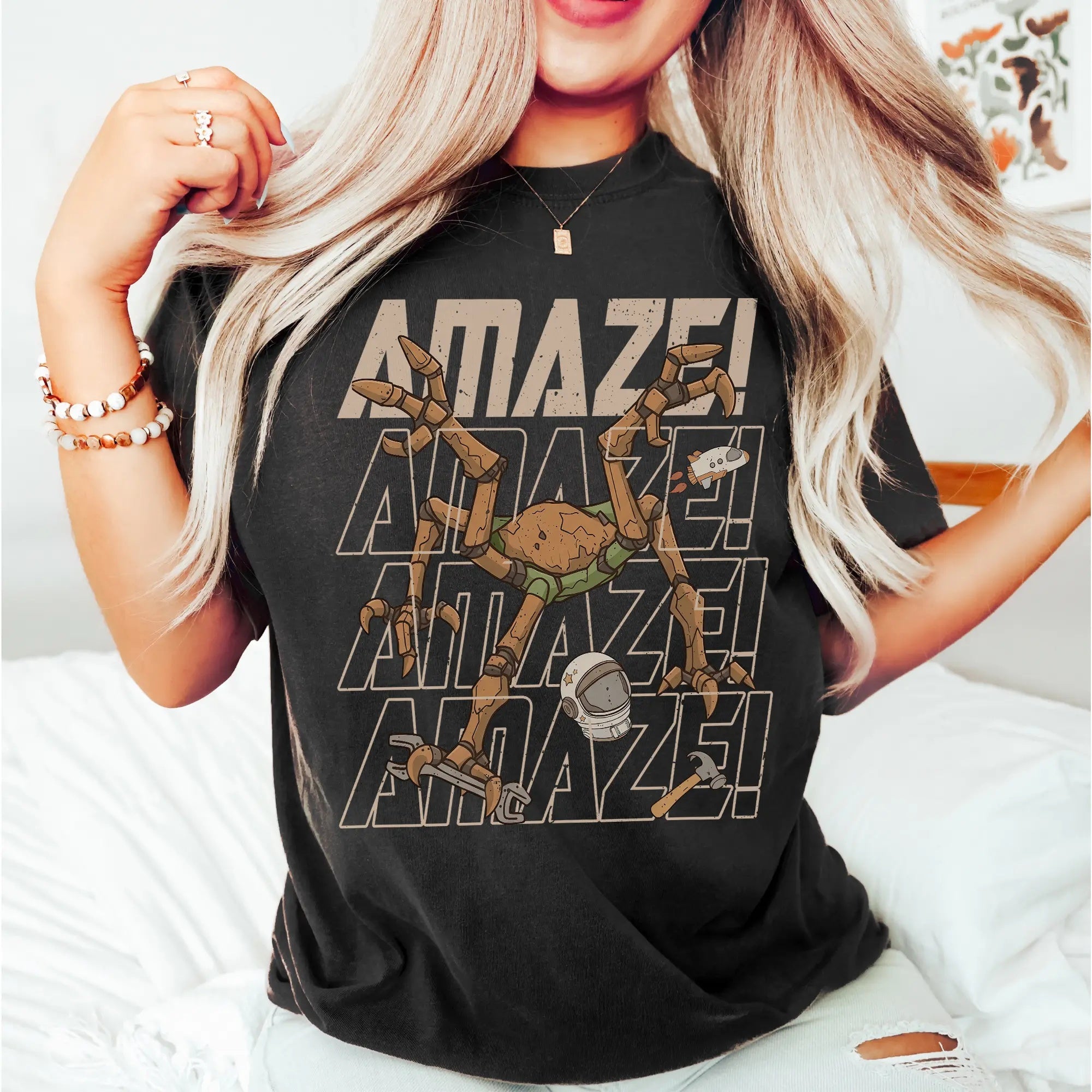"Amaze! Amaze! Amaze!" Project Hail Mary Rocky Graphic Tee - Vintage Sci-Fi Book Lover Shirt
