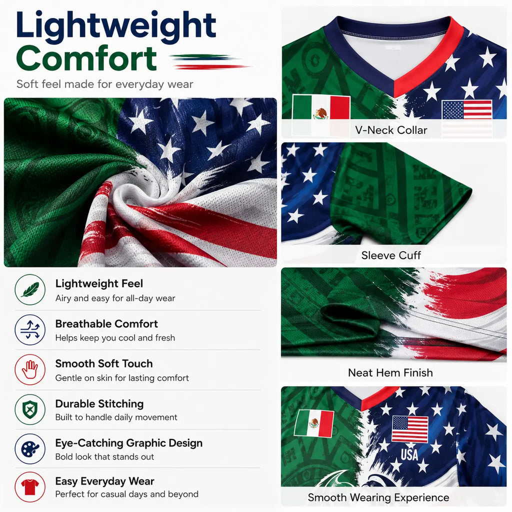 Mexico USA Dual Heritage Soccer Jersey for Game Day Fans