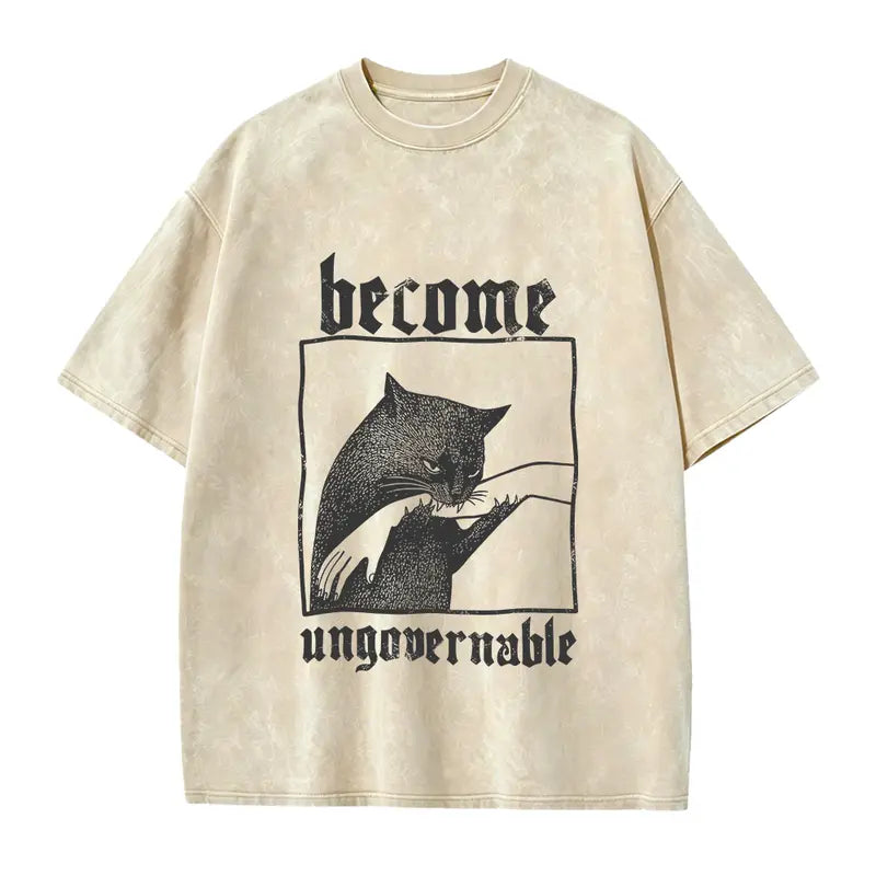 Become Ungovernable Funny Cat Graphic T-Shirt for Pet Lovers