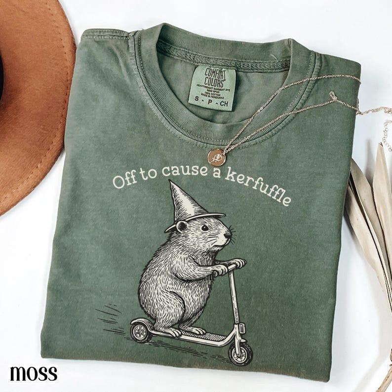 "Off To Cause A Kerfuffle" Funny Meme Shirt | Chaotic Wizard Tee