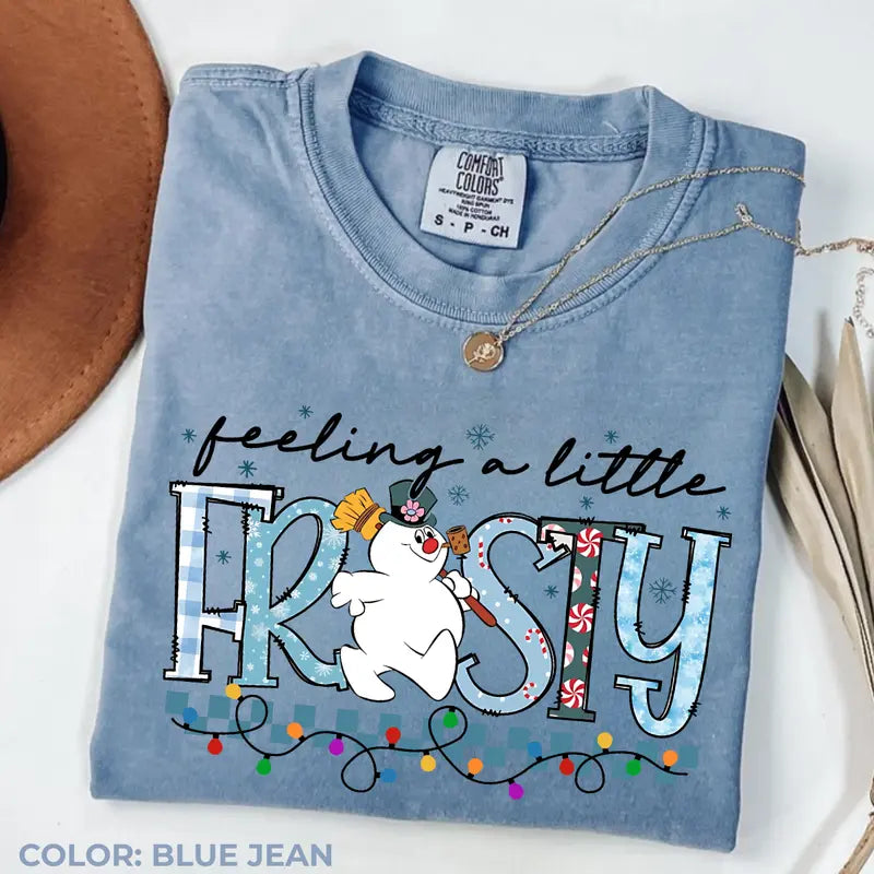 Funny Frosty Snowman Christmas Graphic Tee for Cozy Winter Holiday Outfits