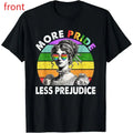 More Pride Less Prejudice Rainbow Pride Month Graphic Cotton T-Shirt