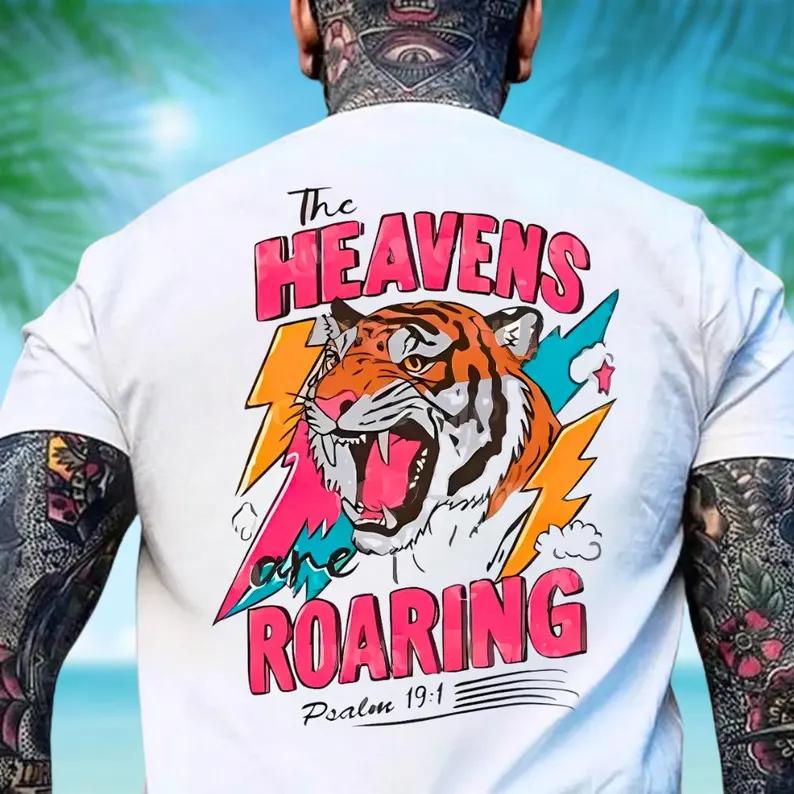 Heaven is Roaring T-shirt, Bible Verse T-shirt, Religious T-shirt, Vintage Style Clothing