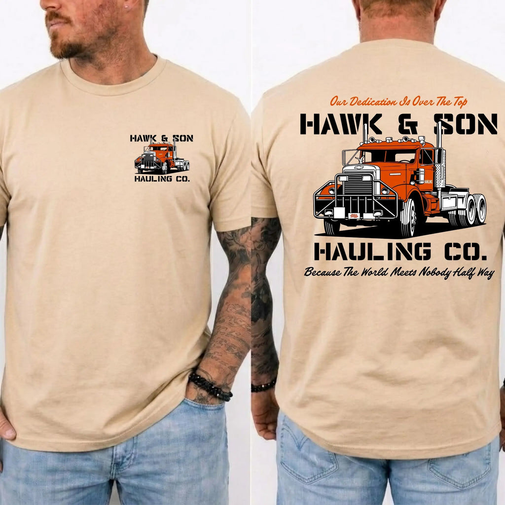 Vintage Hauling Company Truck Driver Graphic T-Shirt for Hardworking Men