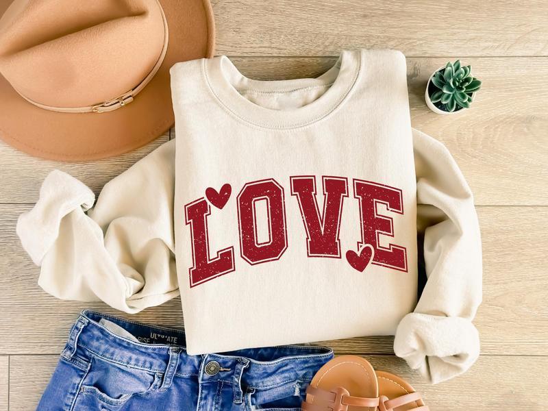 Love Valentines Heart Sweatshirt, Teacher Valentines Sweater