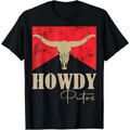 Outlaw Spirit: Howdy Putos Bull Skull Vintage Western Graphic Tee