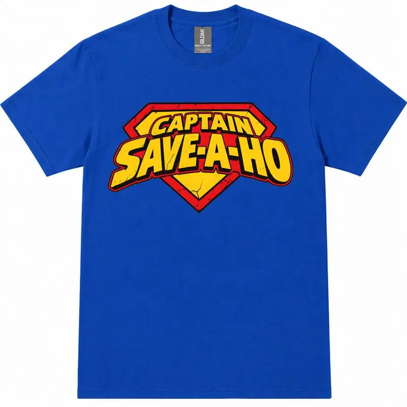 Captain Save A Ho Graphic Tee for Halloween Parties and Adult Humor