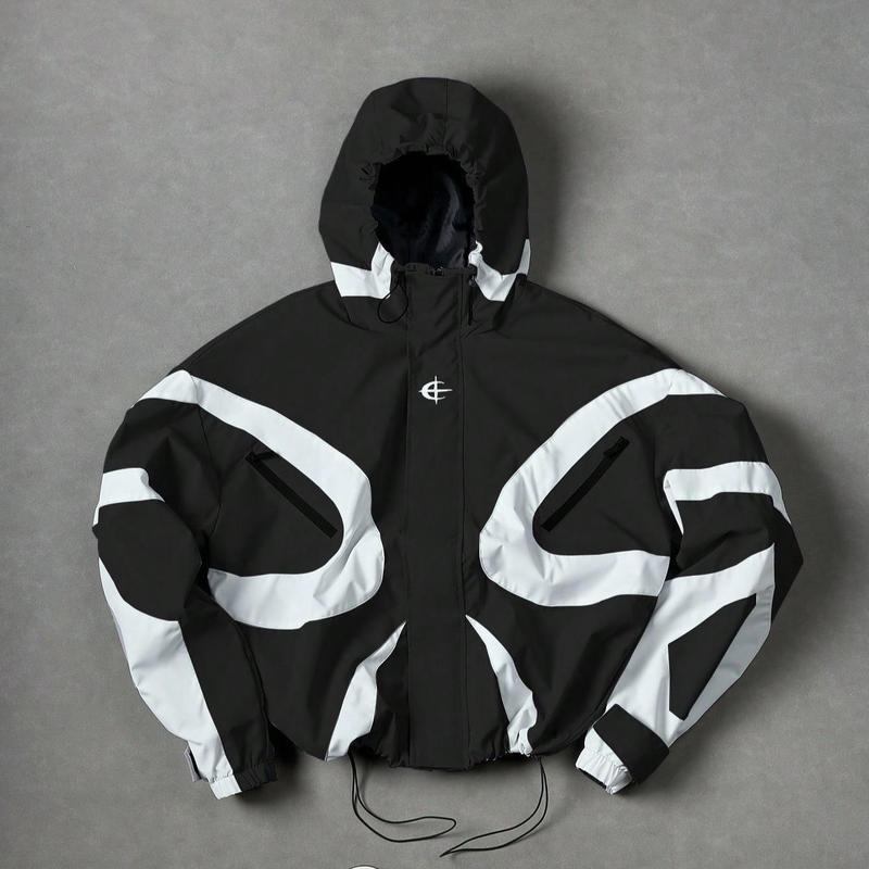 Futuristic Techwear Windbreaker Jacket for Outdoor Streetwear and Spring Layering