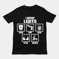 Sarcastic "I Support LGBTQ" Edgy Graphic Tee for Bold Personalities