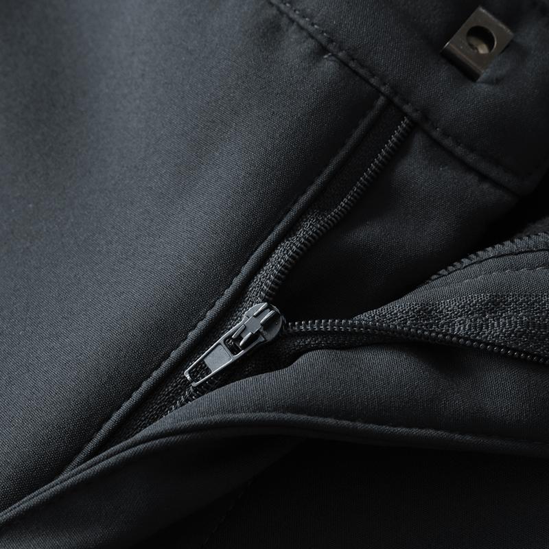 Men's Waterproof Fleece-Lined Softshell Thermal Pants with Zip Pockets