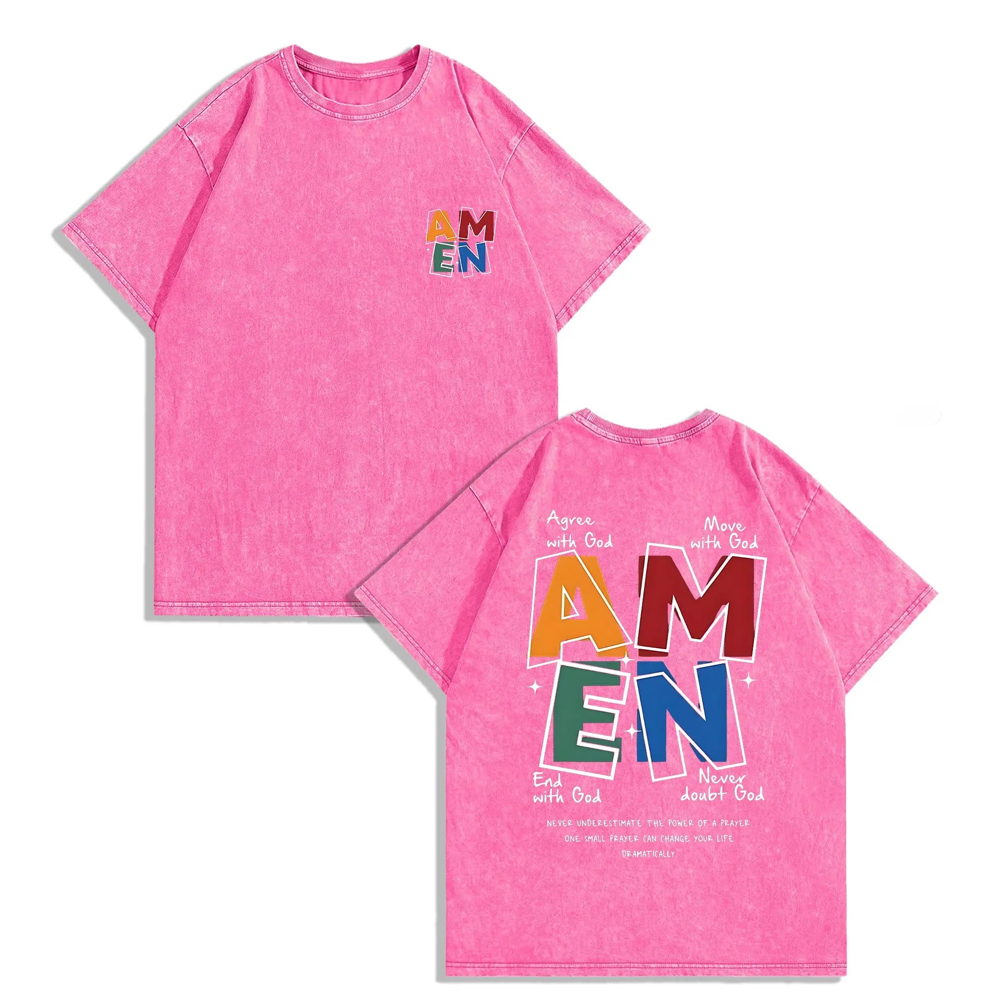 Move With God: "AMEN" Acronym Heavyweight Vintage Streetwear Graphic Tee