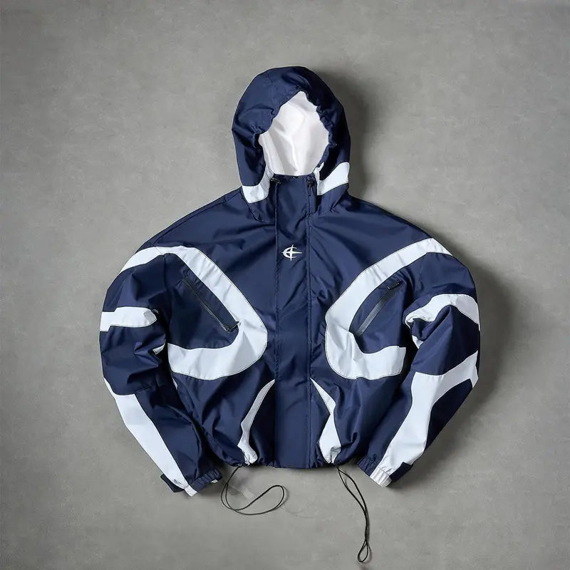 Futuristic Techwear Windbreaker Jacket for Outdoor Streetwear and Spring Layering