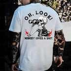 Peak Sarcasm: Monkeysober "Nobody Gives A Shit" Skeleton Tee
