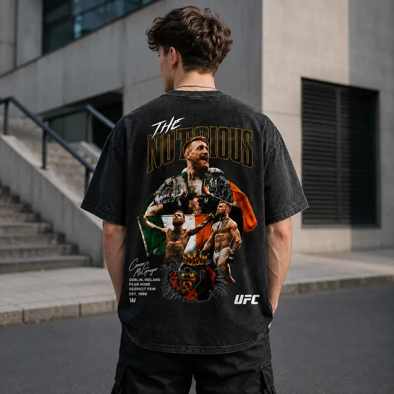 MMA Fighter Graphic Vintage Washed Oversized Streetwear T-Shirt